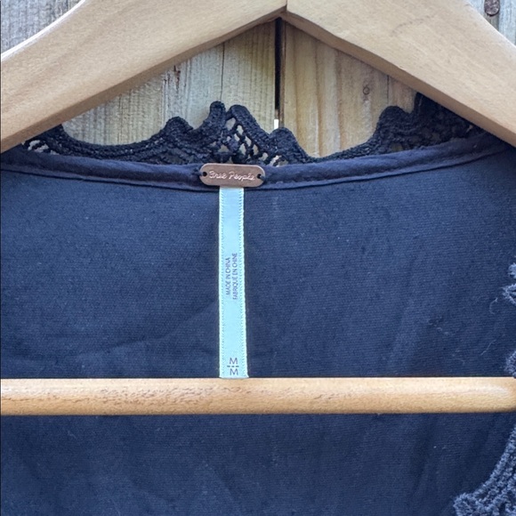 Free People Black Lace Trim Robe - Picture 5 of 11